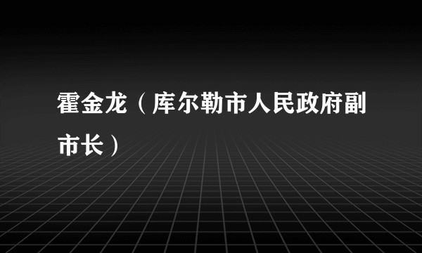 霍金龙（库尔勒市人民政府副市长）