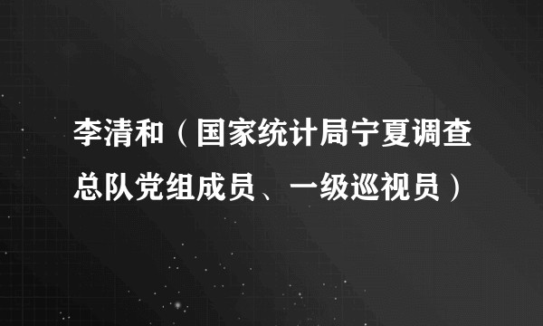 李清和（国家统计局宁夏调查总队党组成员、一级巡视员）