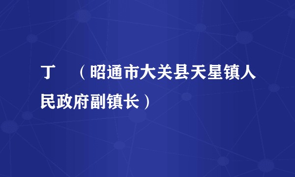 丁玥（昭通市大关县天星镇人民政府副镇长）