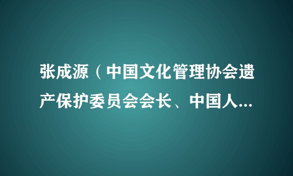 张成源（中国文化管理协会遗产保护委员会会长、中国人民大学美学与现代艺术研究所研究员）