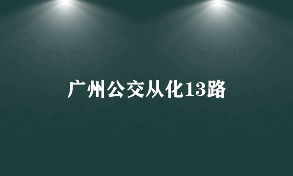 广州公交从化13路