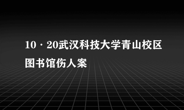 10·20武汉科技大学青山校区图书馆伤人案