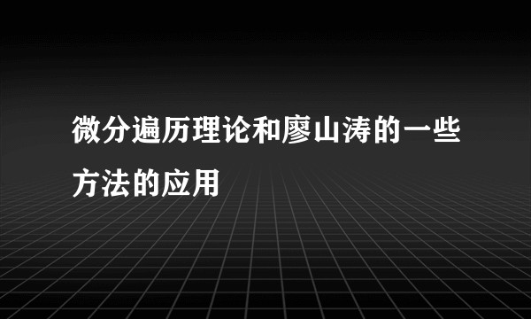 微分遍历理论和廖山涛的一些方法的应用