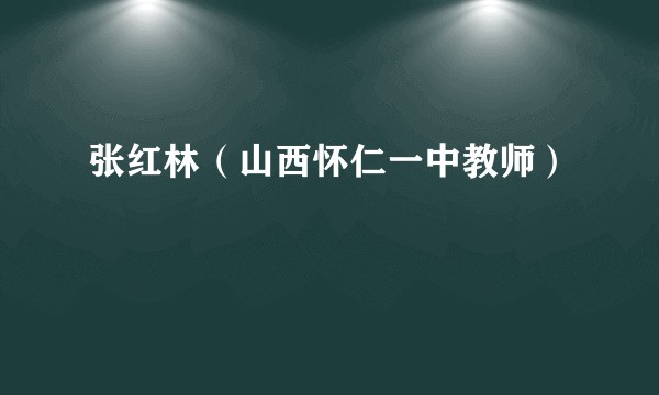 张红林（山西怀仁一中教师）