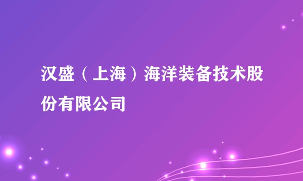 汉盛(上海)海洋装备技术股份有限公司