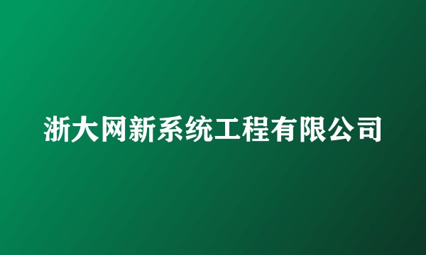 浙大网新系统工程有限公司