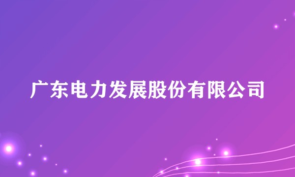 广东电力发展股份有限公司