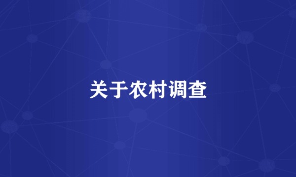 关于农村调查