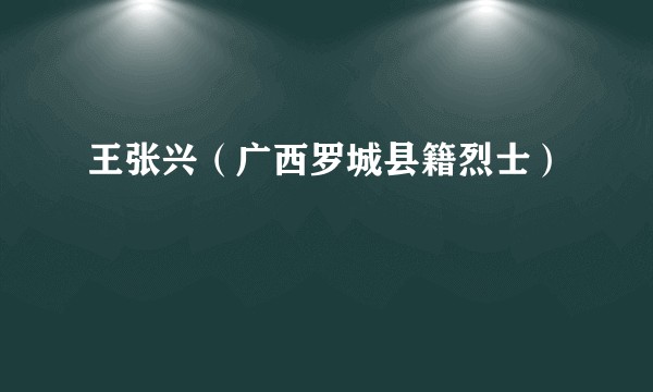 王张兴（广西罗城县籍烈士）