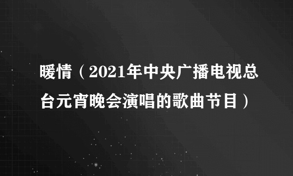 暖情（2021年中央广播电视总台元宵晚会演唱的歌曲节目）