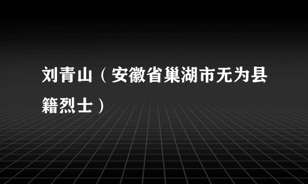 刘青山（安徽省巢湖市无为县籍烈士）