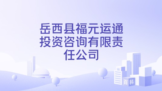 岳西县福元运通投资咨询有限责任公司