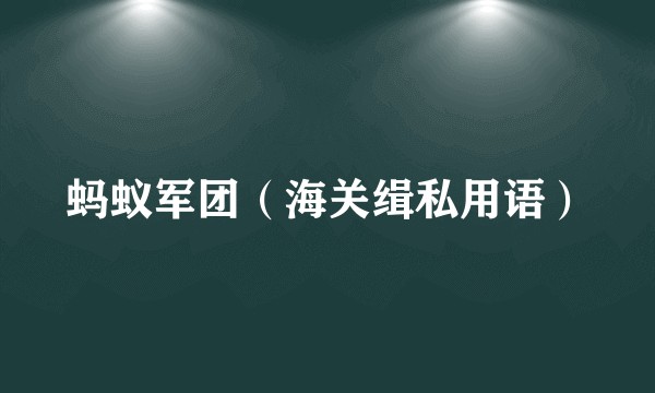 蚂蚁军团(海关缉私用语)