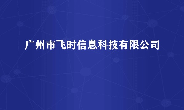 广州市飞时信息科技有限公司