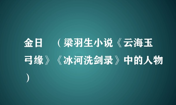 金日磾(梁羽生小说《云海玉弓缘》《冰河洗剑录》中的人物)