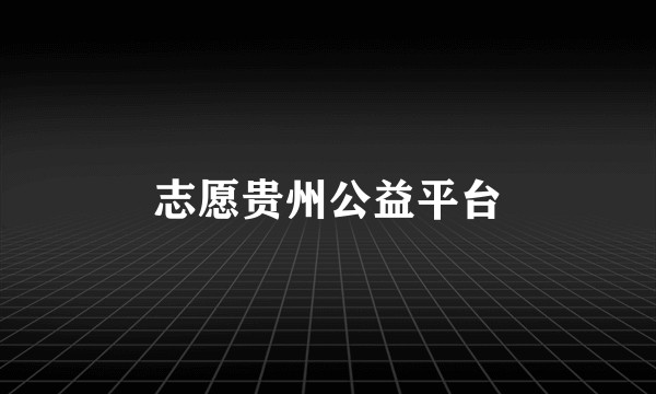 志愿贵州公益平台
