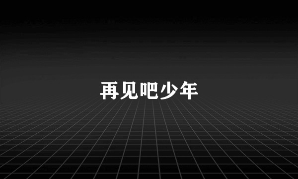再见吧少年
