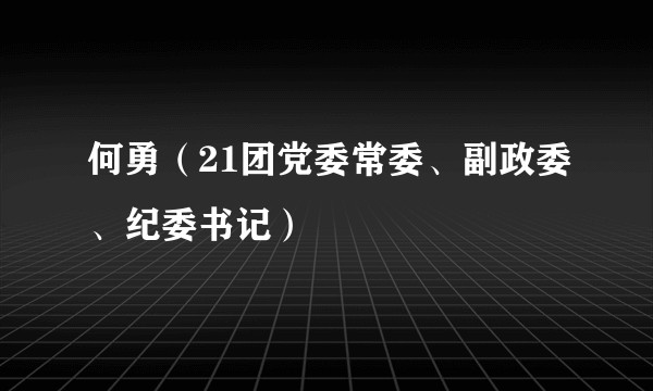 何勇(21团党委常委、副政委、纪委书记)