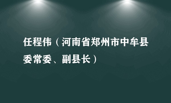 任程伟（河南省郑州市中牟县委常委、副县长）