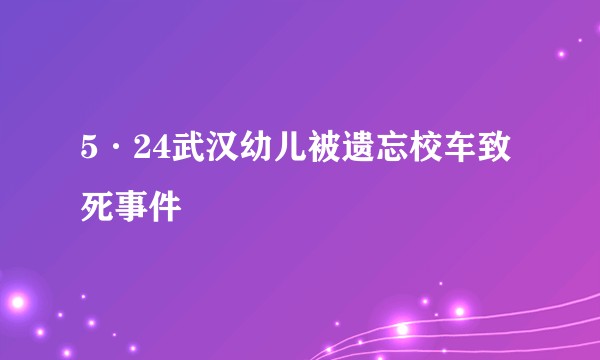 5·24武汉幼儿被遗忘校车致死事件