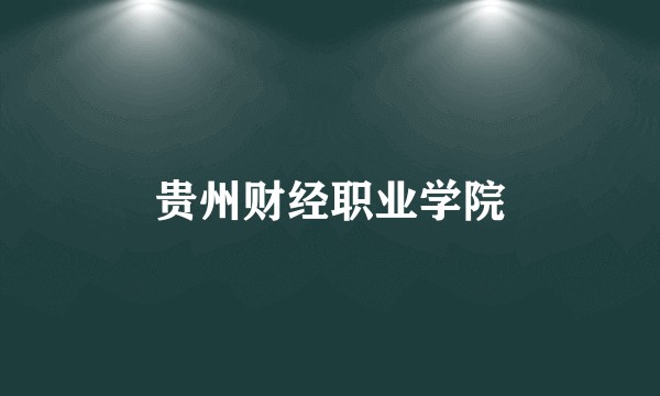 贵州财经职业学院