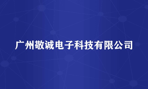 广州敬诚电子科技有限公司