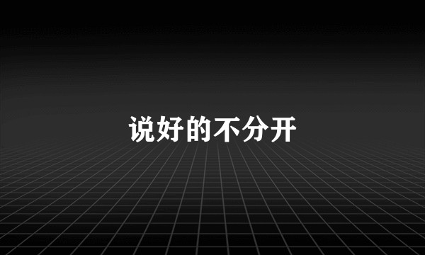 说好的不分开
