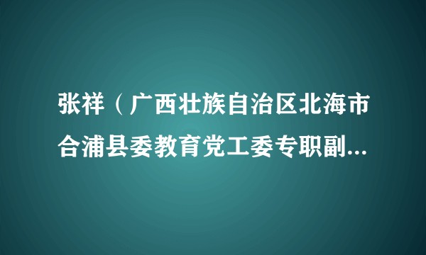 张祥（广西壮族自治区北海市合浦县委教育党工委专职副书记、县教育局党组成员、四级调研员）