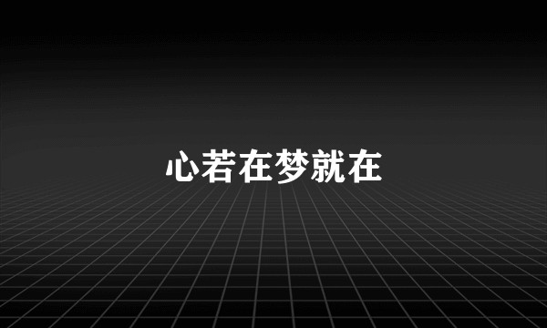 心若在梦就在