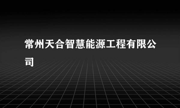 常州天合智慧能源工程有限公司