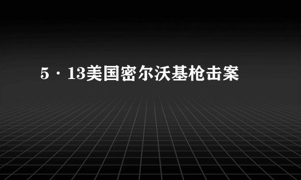 5·13美国密尔沃基枪击案
