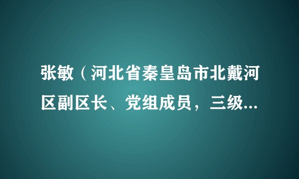张敏(河北省秦皇岛市北戴河区副区长、党组成员,三级调研员)