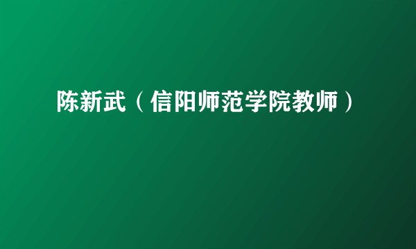 陈新武（信阳师范学院教师）
