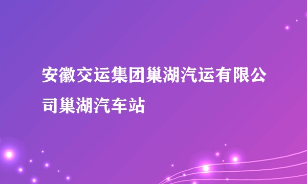 安徽交运集团巢湖汽运有限公司巢湖汽车站