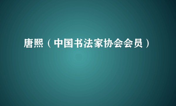 唐熙（中国书法家协会会员）