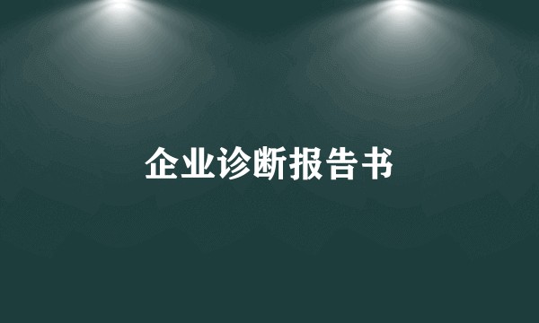 企业诊断报告书