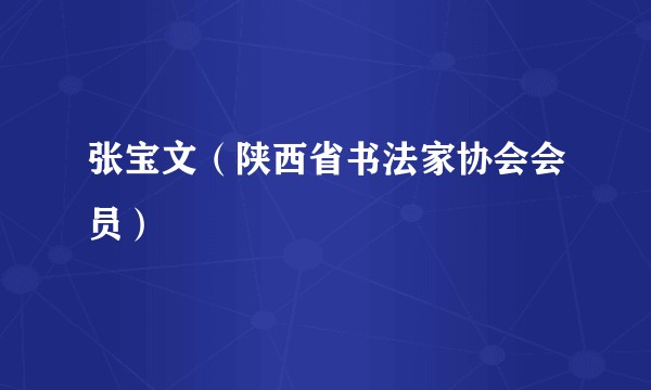 张宝文(陕西省书法家协会会员)