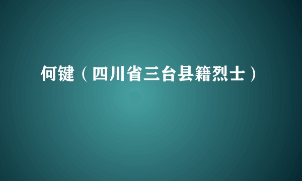 何键（四川省三台县籍烈士）
