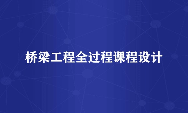 桥梁工程全过程课程设计