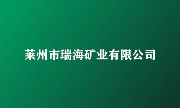 莱州市瑞海矿业有限公司