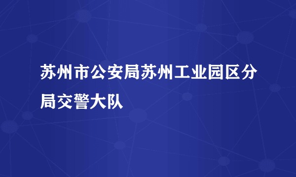 苏州市公安局苏州工业园区分局交警大队