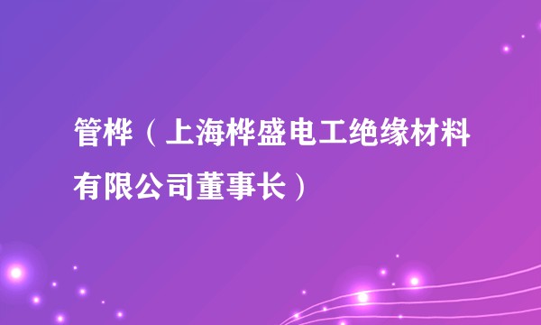 管桦（上海桦盛电工绝缘材料有限公司董事长）