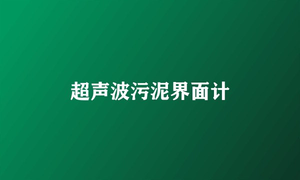 超声波污泥界面计