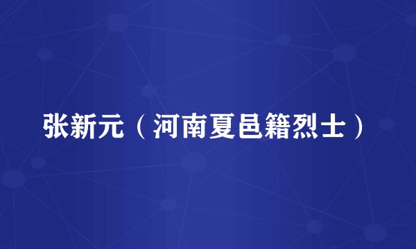 张新元（河南夏邑籍烈士）