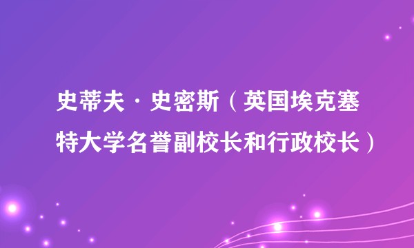 史蒂夫·史密斯（英国埃克塞特大学名誉副校长和行政校长）