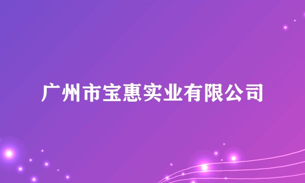 广州市宝惠实业有限公司