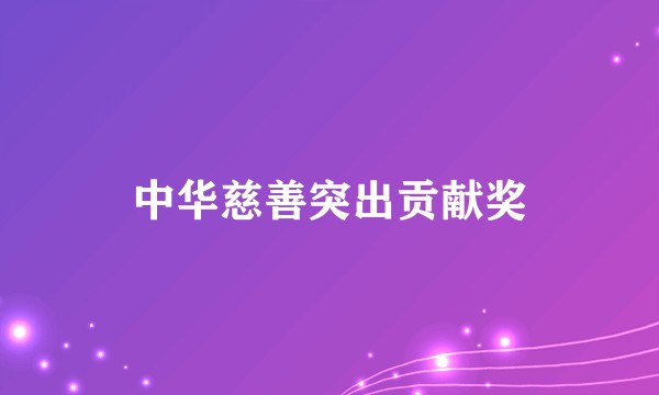 中华慈善突出贡献奖