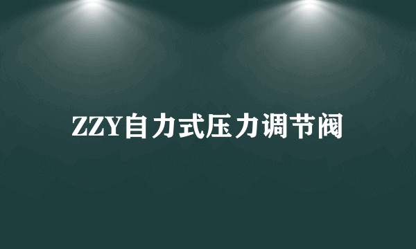 ZZY自力式压力调节阀