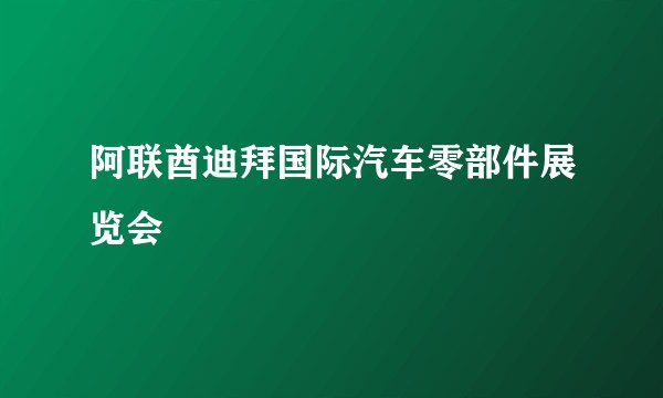阿联酋迪拜国际汽车零部件展览会