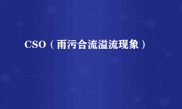 CSO(雨污合流溢流现象)